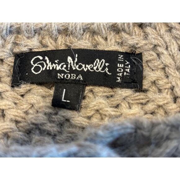 Made in ITALY Silvia Novelli NOBA Cardigan Sweater Alpaca Wool Blend L Taupe - Picture 6 of 6